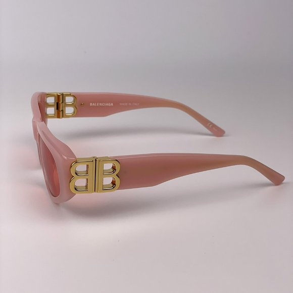 Balenciaga BB0095S 003 BRAND NEW Sunglasses Pink Gold Red Cat Eye Unisex - Picture 9 of 11
